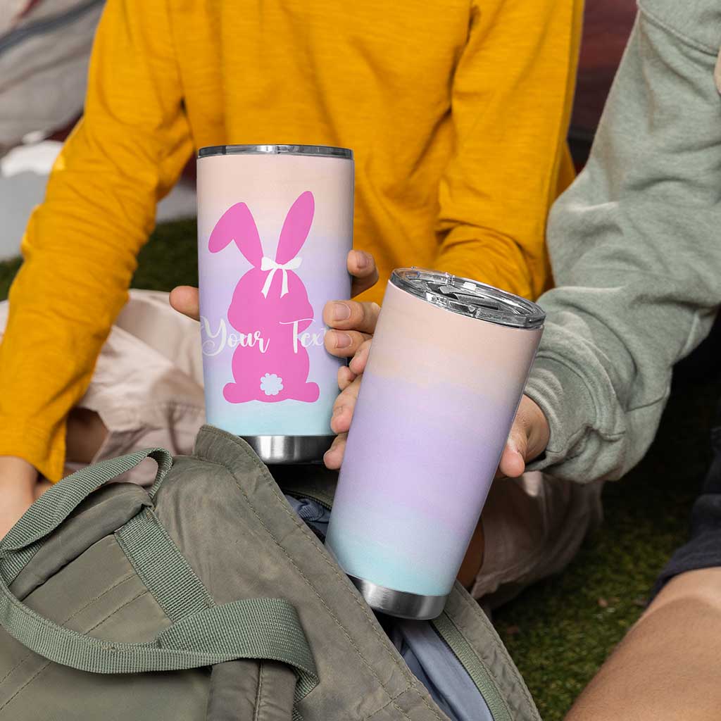 Personalized Rabbit Tumbler Cup Custom Name Bunny Lovers Cute Easter Spring Gift for Women