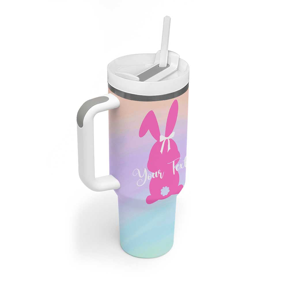 Personalized Rabbit Tumbler With Handle Custom Name Bunny Lovers Cute Easter Spring Gift for Women
