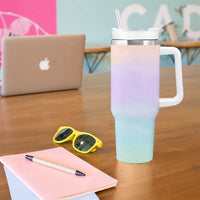 Personalized Rabbit Tumbler With Handle Custom Name Bunny Lovers Cute Easter Spring Gift for Women