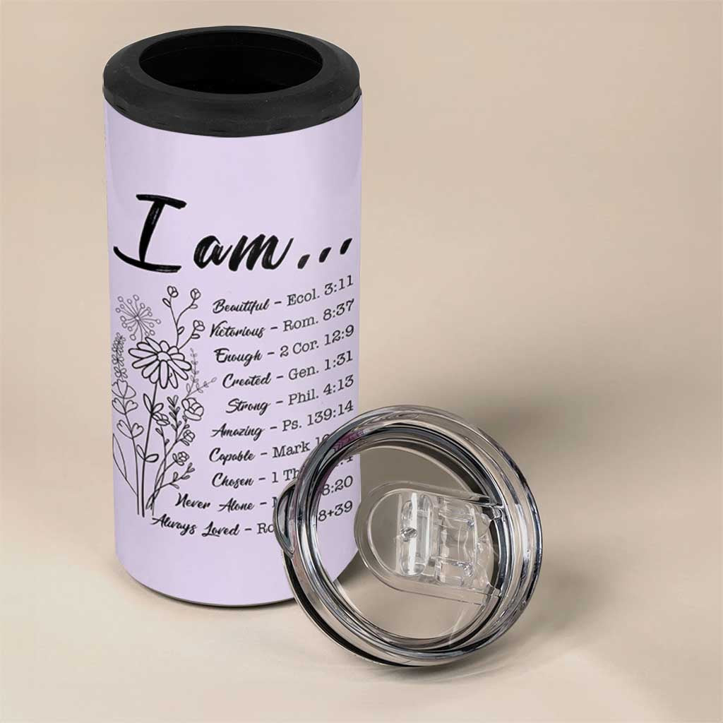 Christian Gifts for Women Faith 4 in 1 Can Cooler Tumbler Inspirational Religious Bible Gift for Her - Wonder Print Shop