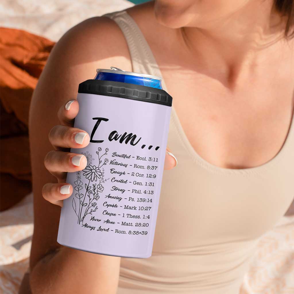 Christian Gifts for Women Faith 4 in 1 Can Cooler Tumbler Inspirational Religious Bible Gift for Her - Wonder Print Shop