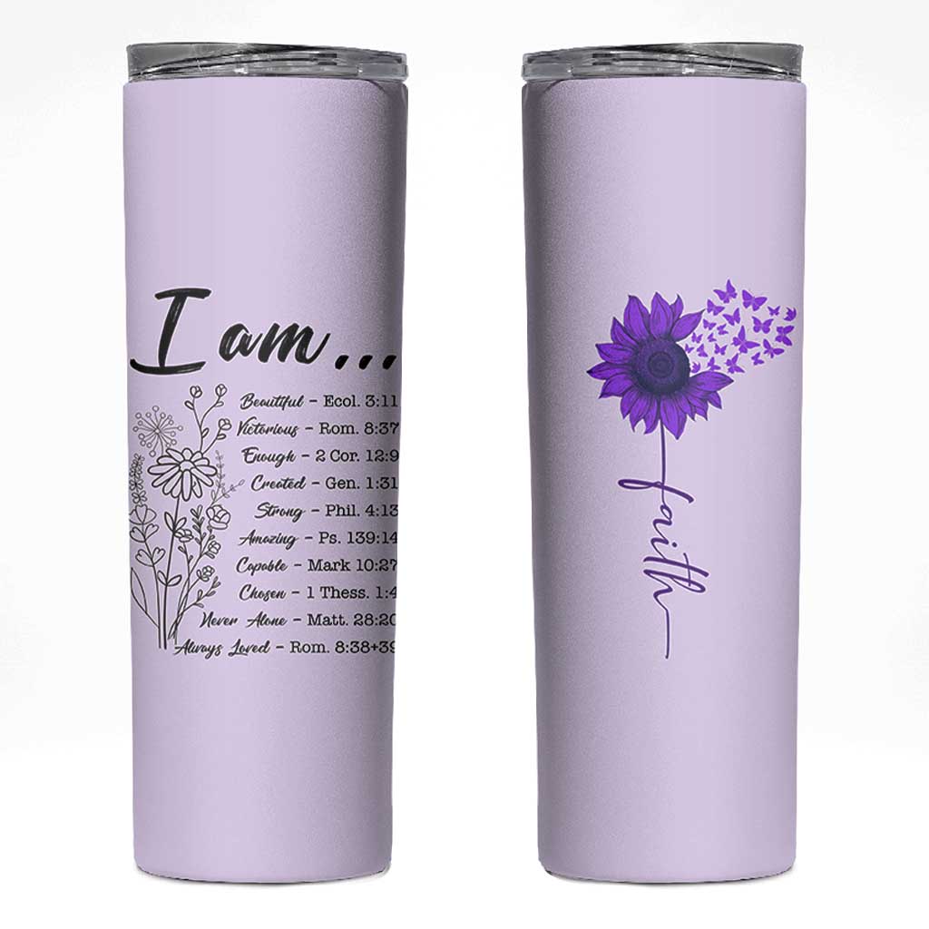 Christian Gifts for Women Faith Skinny Tumbler Inspirational Religious Bible Gift for Her - Wonder Print Shop