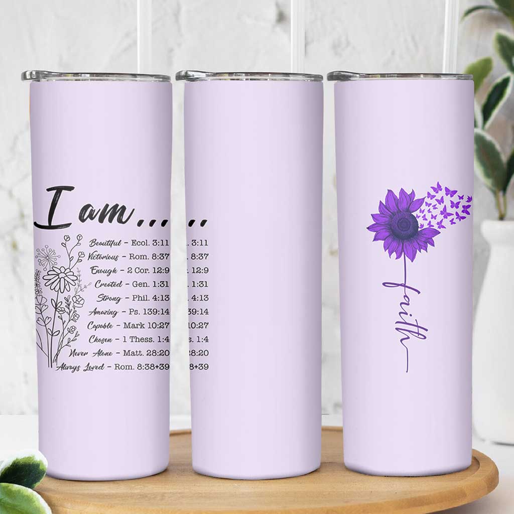 Christian Gifts for Women Faith Skinny Tumbler Inspirational Religious Bible Gift for Her - Wonder Print Shop