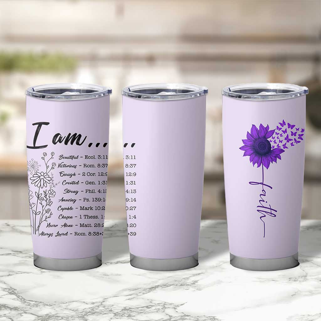 Christian Gifts for Women Faith Tumbler Cup Inspirational Religious Bible Gift for Her - Wonder Print Shop