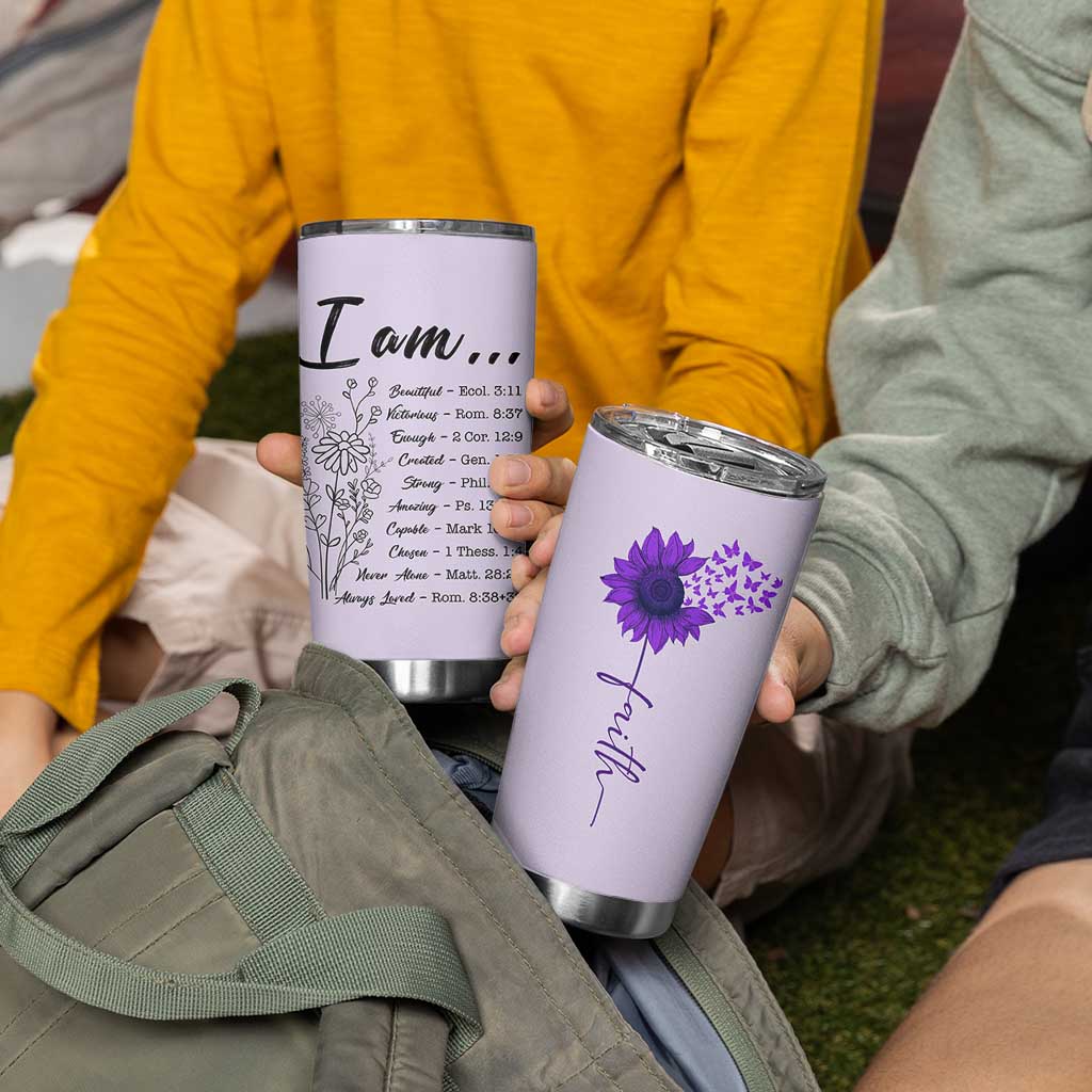 Christian Gifts for Women Faith Tumbler Cup Inspirational Religious Bible Gift for Her - Wonder Print Shop