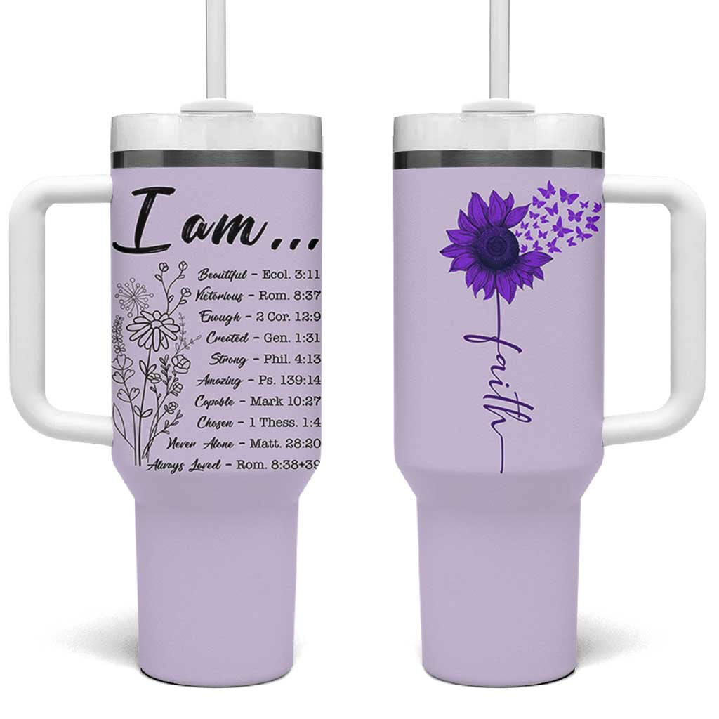 Christian Gifts for Women Faith Tumbler With Handle Inspirational Religious Bible Gift for Her - Wonder Print Shop