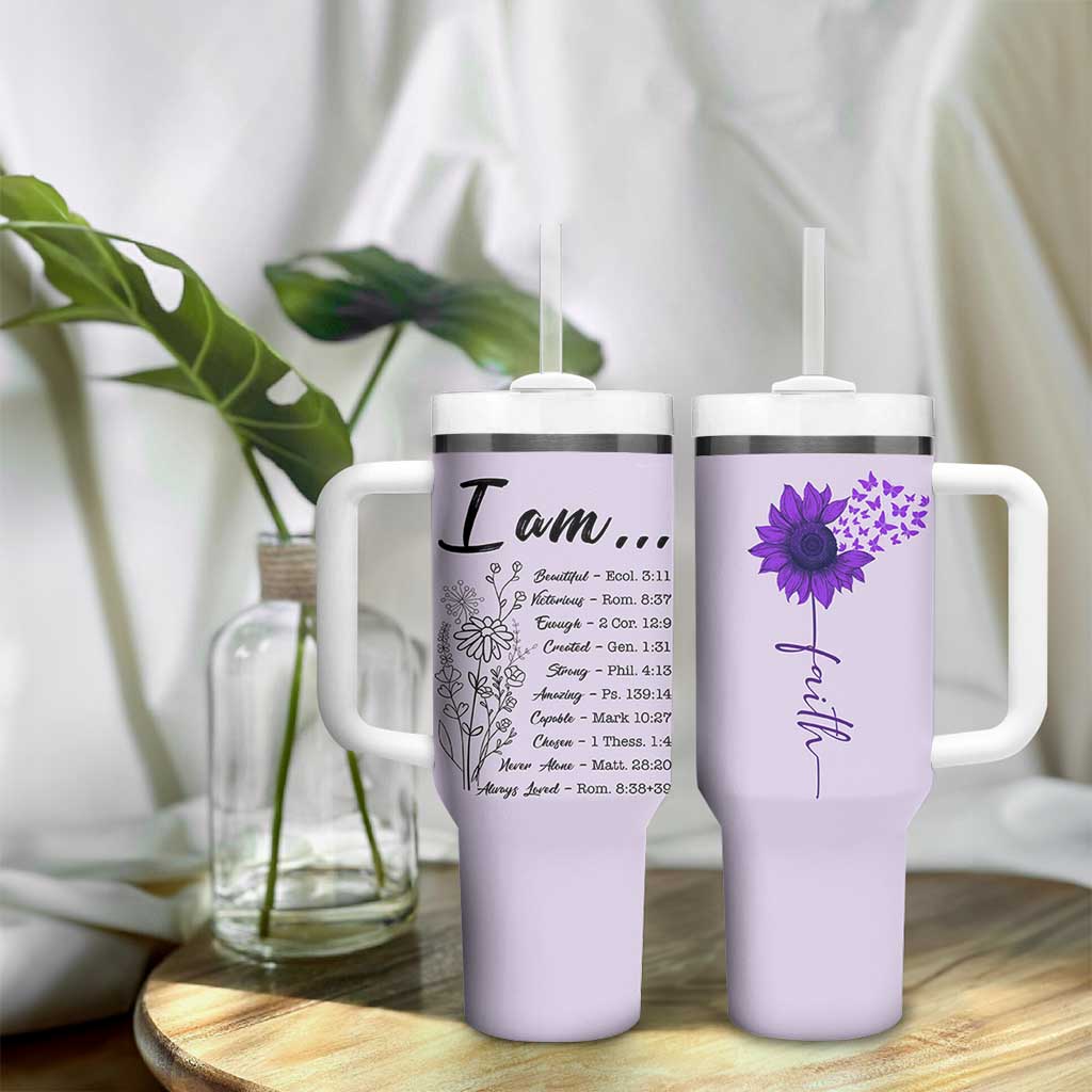 Christian Gifts for Women Faith Tumbler With Handle Inspirational Religious Bible Gift for Her - Wonder Print Shop