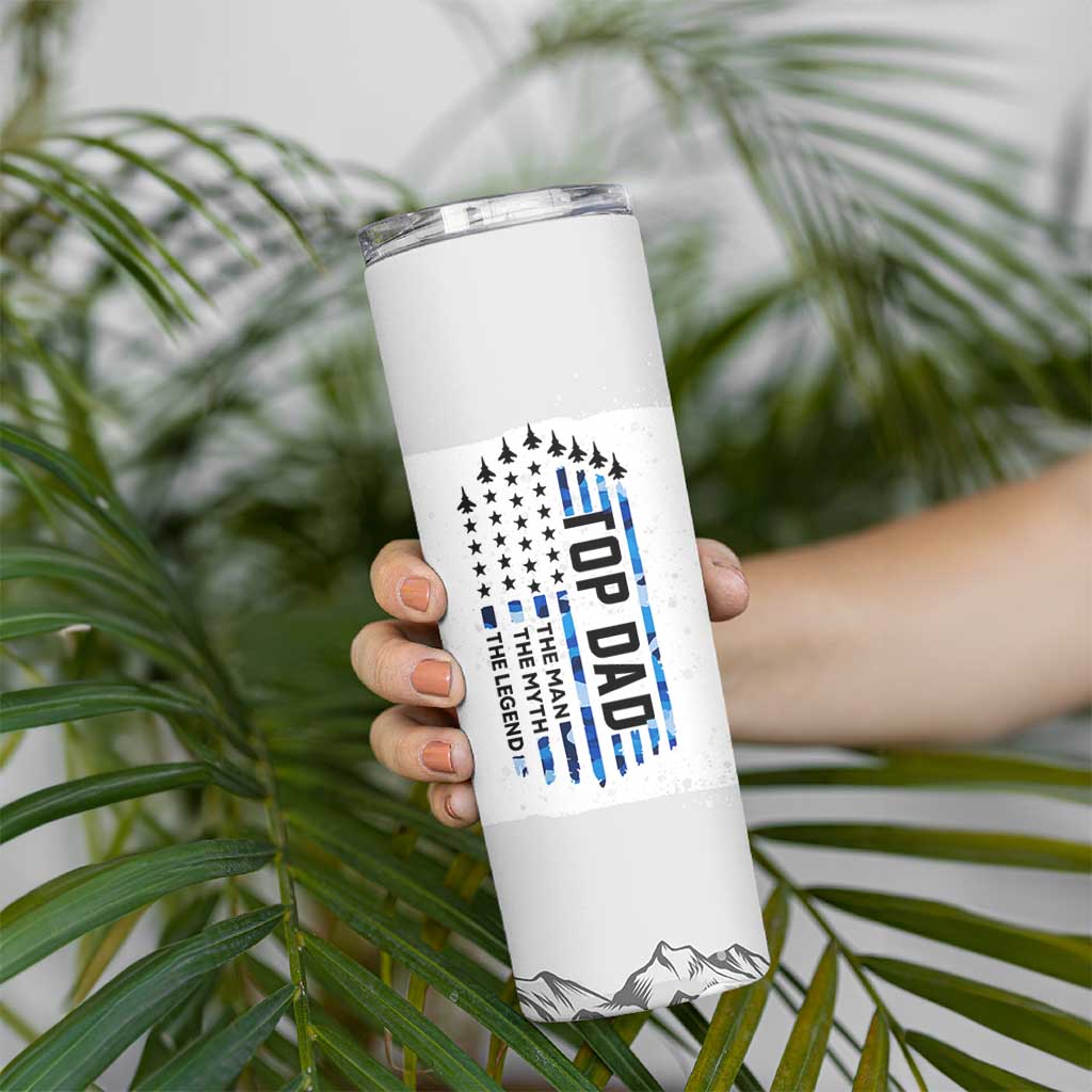 Fathers Day Dad Gifts Skinny Tumbler From Daughter Son Dad Birthday Gift Camo US Flag