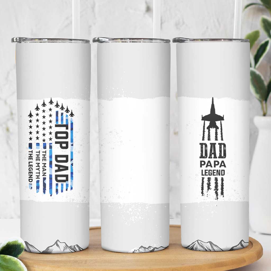 Fathers Day Dad Gifts Skinny Tumbler From Daughter Son Dad Birthday Gift Camo US Flag