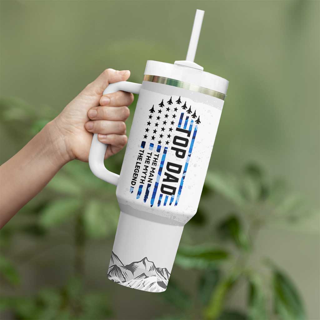 Fathers Day Dad Gifts Tumbler With Handle From Daughter Son Dad Birthday Gift Camo US Flag