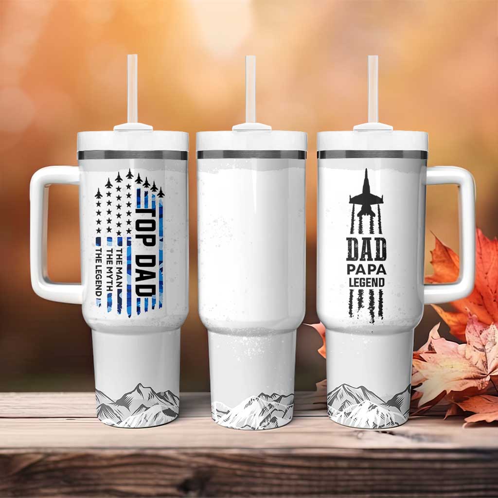 Fathers Day Dad Gifts Tumbler With Handle From Daughter Son Dad Birthday Gift Camo US Flag
