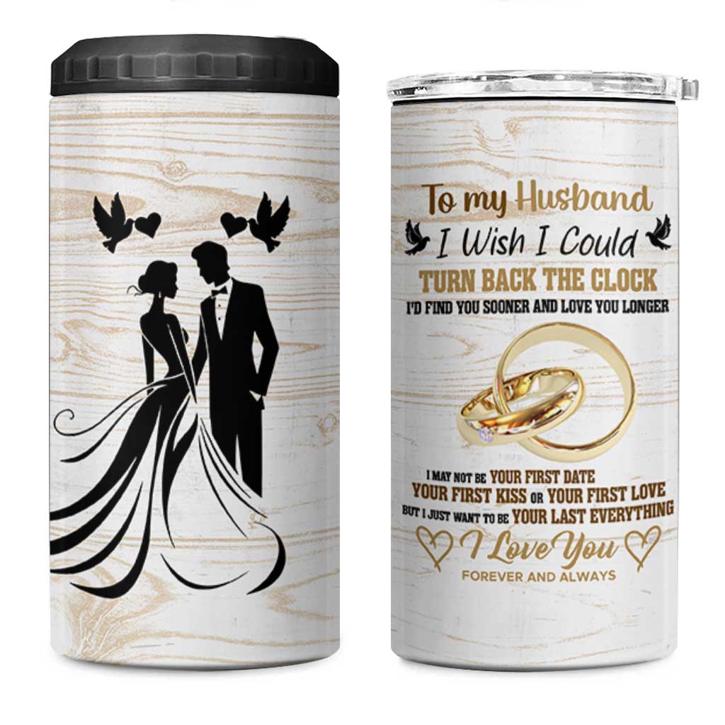 Gifts For Husband From Wife 4 in 1 Can Cooler Tumbler To My Husband I Love You Wedding Anniversary Gift