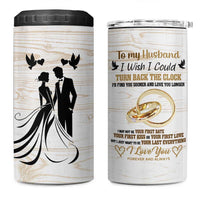 Gifts For Husband From Wife 4 in 1 Can Cooler Tumbler To My Husband I Love You Wedding Anniversary Gift
