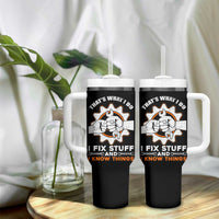 Gifts For Dad Tumbler With Handle That's What I Do I Fix Stuff and I Know Things - Wonder Print Shop