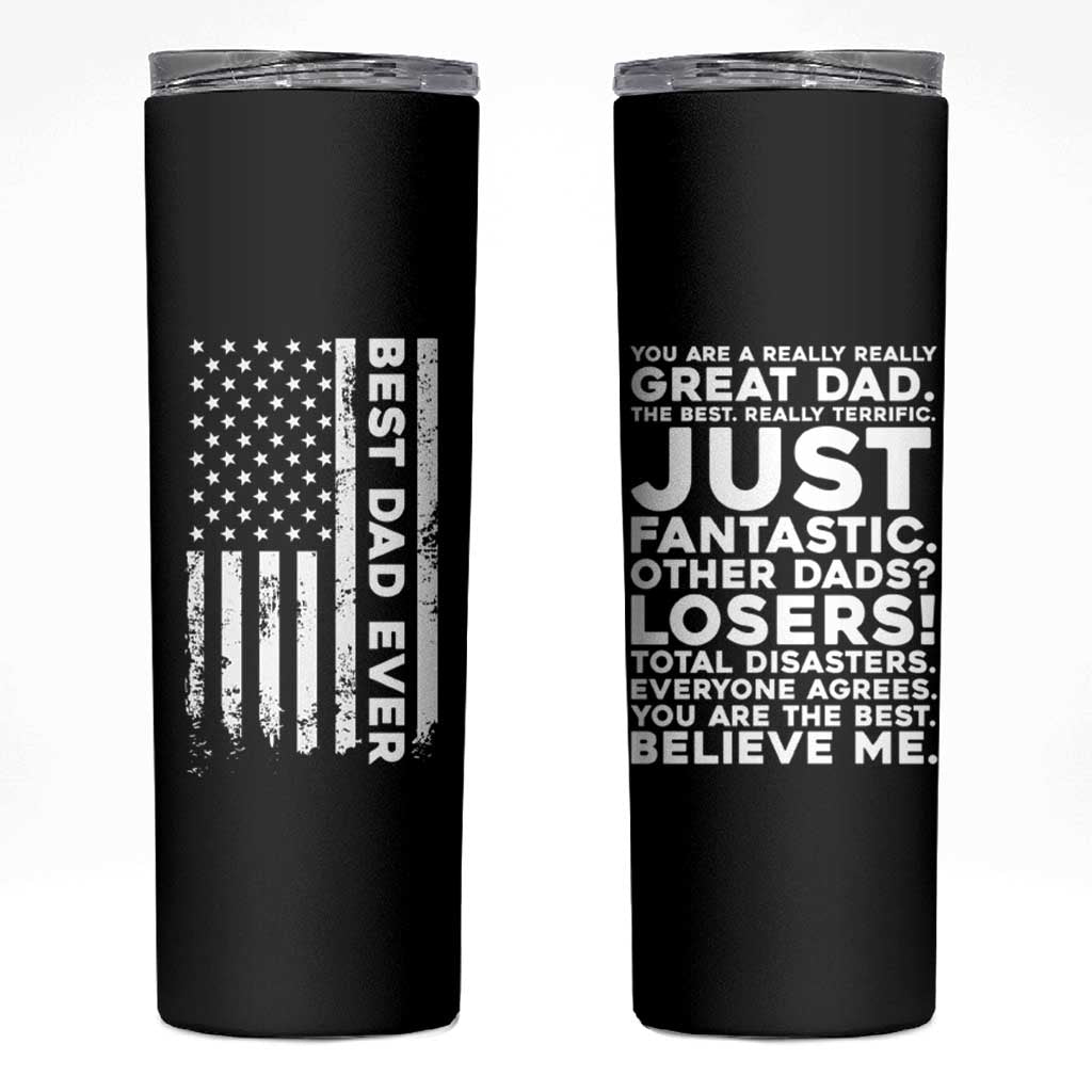 Christmas Gifts for Dad Skinny Tumbler Best Dad Ever American US Flag Father's Day - Wonder Print Shop