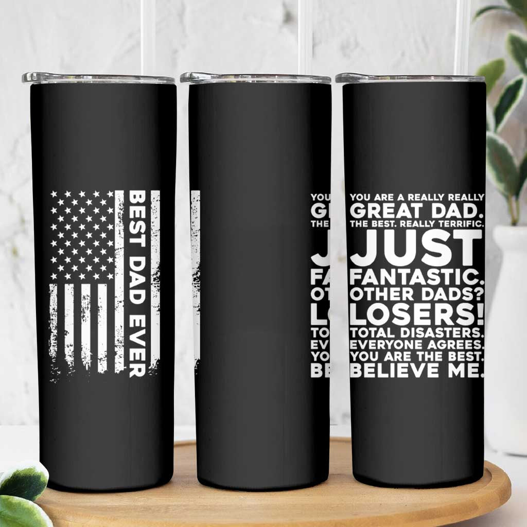 Christmas Gifts for Dad Skinny Tumbler Best Dad Ever American US Flag Father's Day - Wonder Print Shop