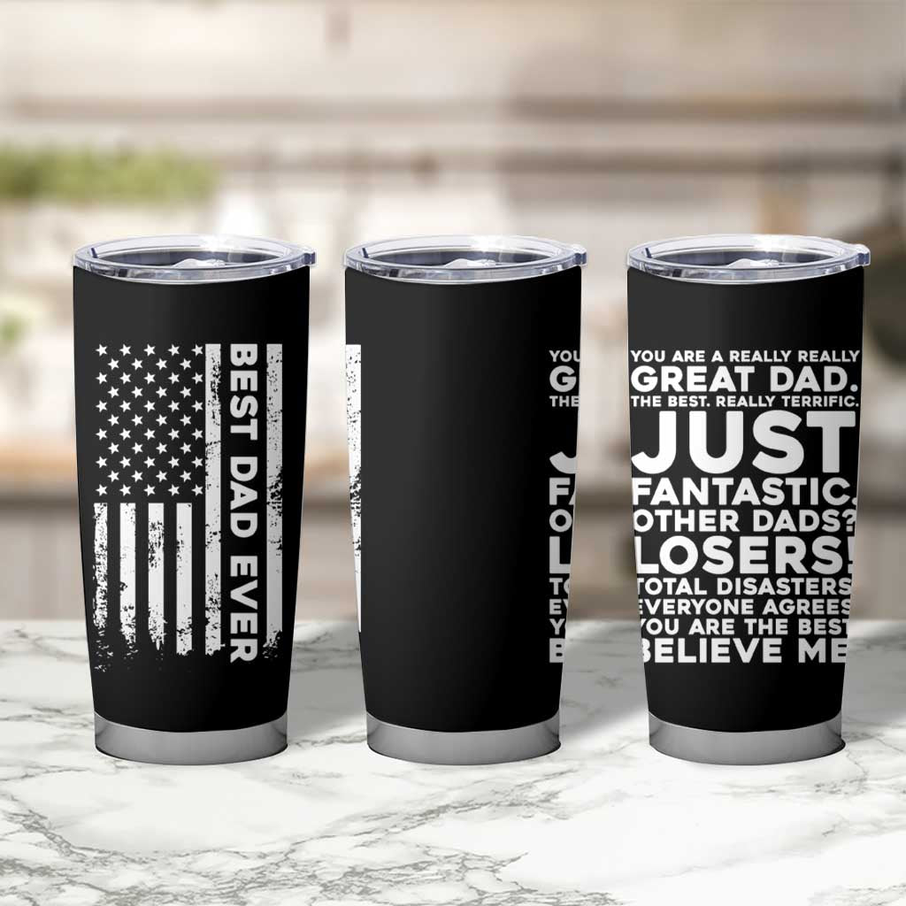 Christmas Gifts for Dad Tumbler Cup Best Dad Ever American US Flag Father's Day - Wonder Print Shop