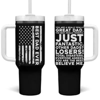 Christmas Gifts for Dad Tumbler With Handle Best Dad Ever American US Flag Father's Day - Wonder Print Shop