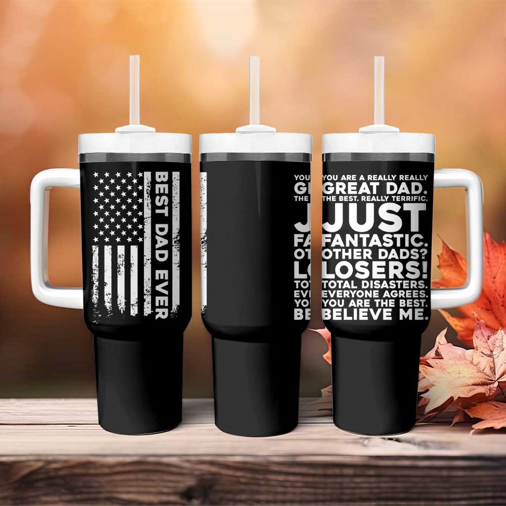 Christmas Gifts for Dad Tumbler With Handle Best Dad Ever American US Flag Father's Day - Wonder Print Shop