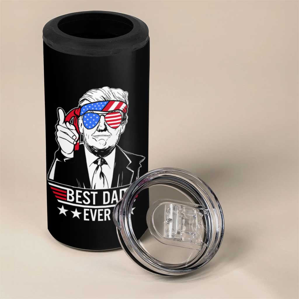 Christmas Gifts for Dad 4 in 1 Can Cooler Tumbler Best Dad Ever American Flag - Wonder Print Shop