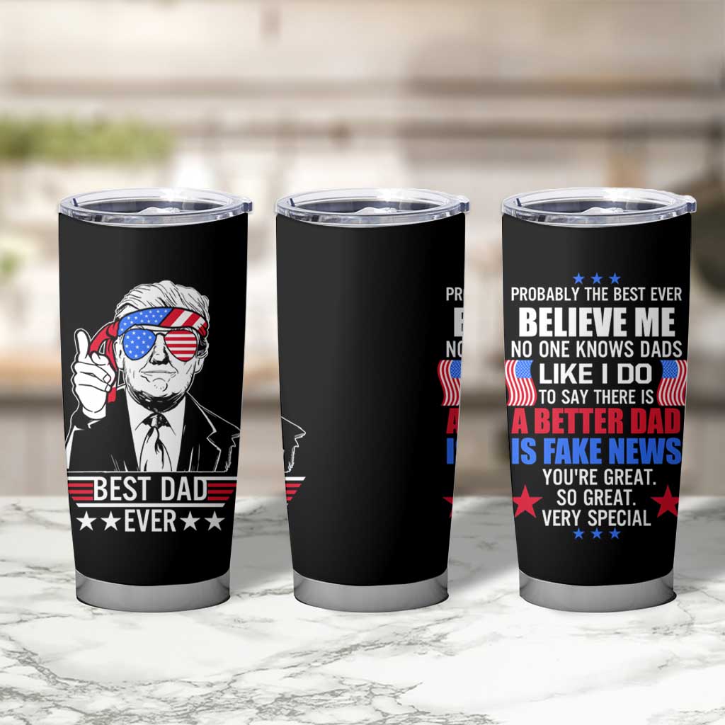 Christmas Gifts for Dad Tumbler Cup Best Dad Ever American Flag - Wonder Print Shop
