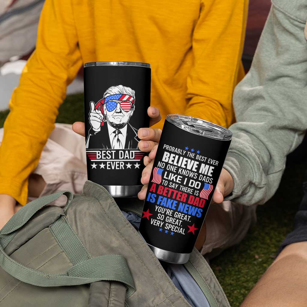 Christmas Gifts for Dad Tumbler Cup Best Dad Ever American Flag - Wonder Print Shop