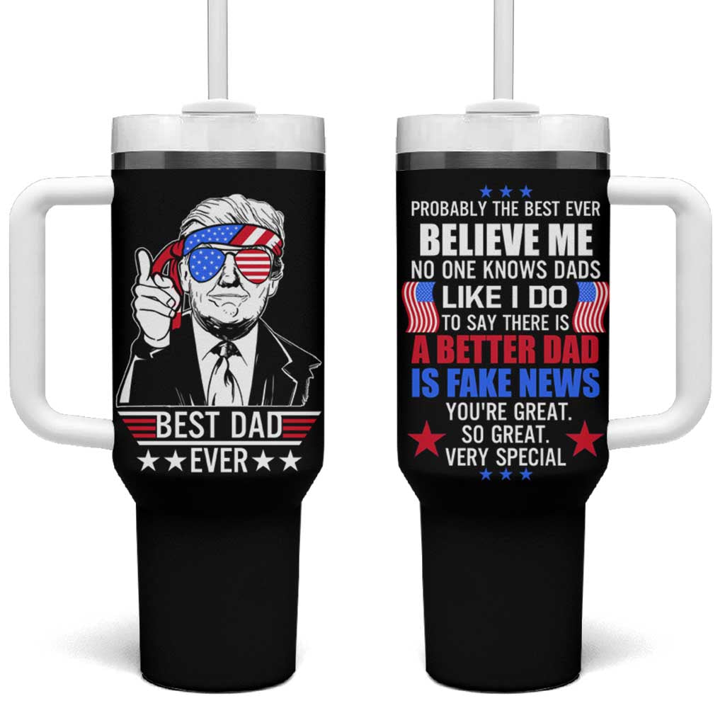 Christmas Gifts for Dad Tumbler With Handle Best Dad Ever American Flag - Wonder Print Shop