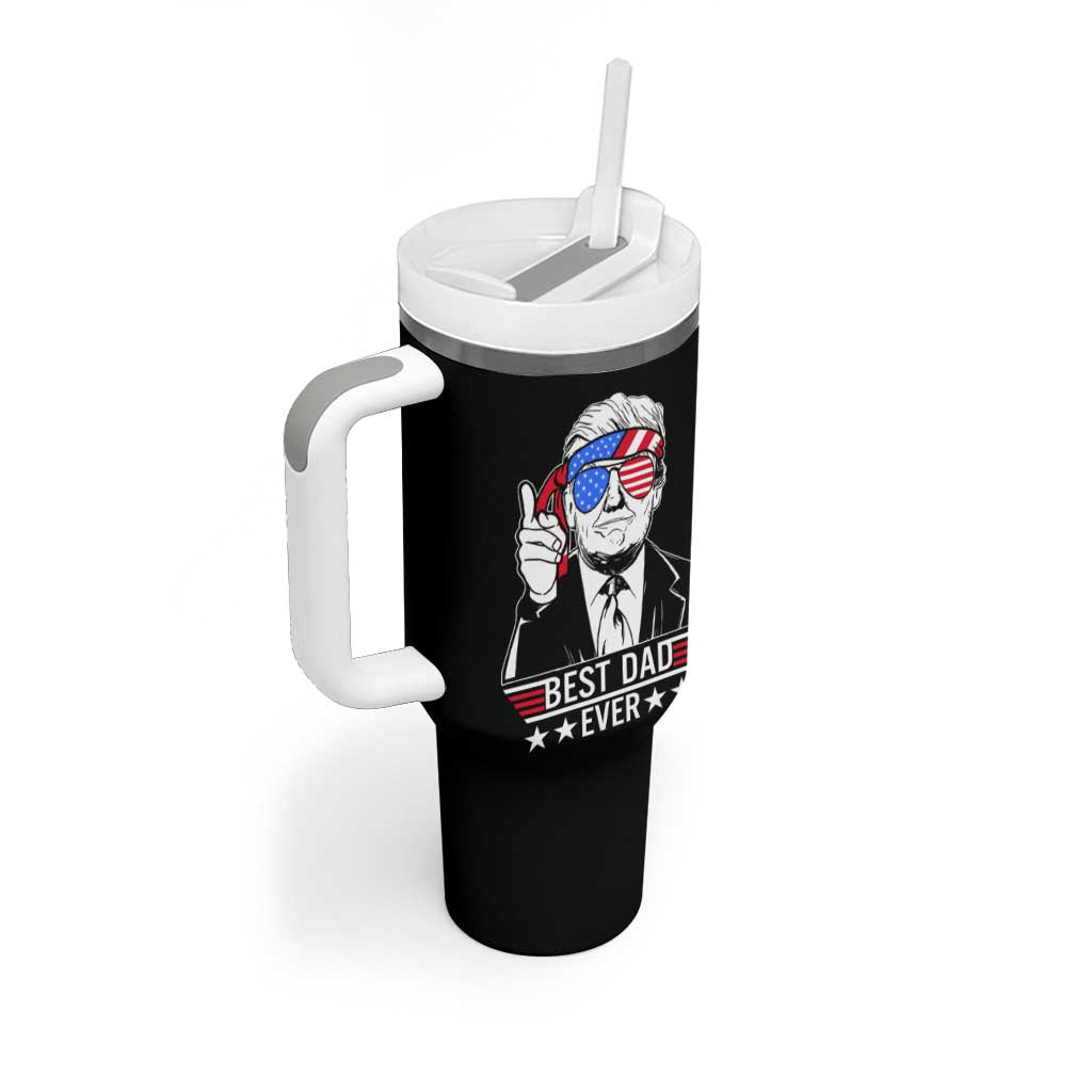 Christmas Gifts for Dad Tumbler With Handle Best Dad Ever American Flag - Wonder Print Shop