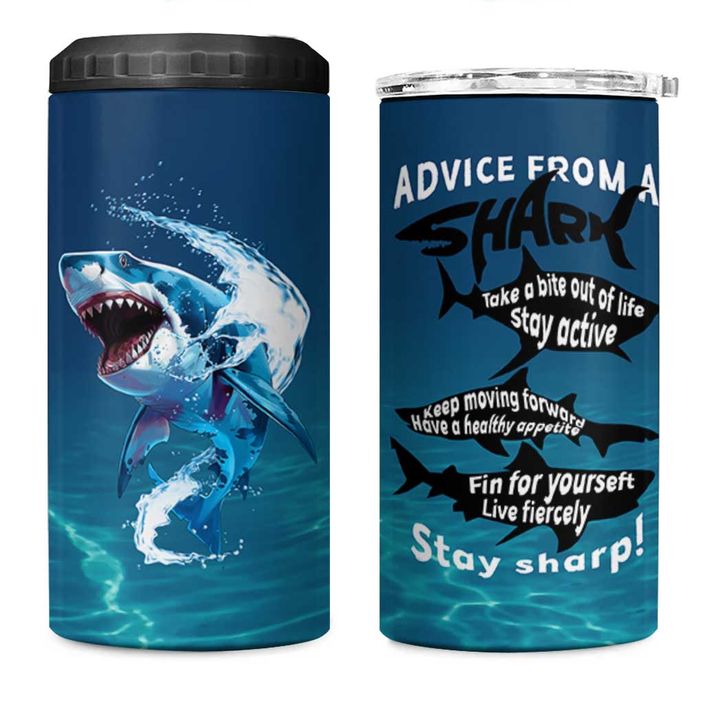 Shark Lovers 4 in 1 Can Cooler Tumbler Everything Will Kill You So Choose Something Fun