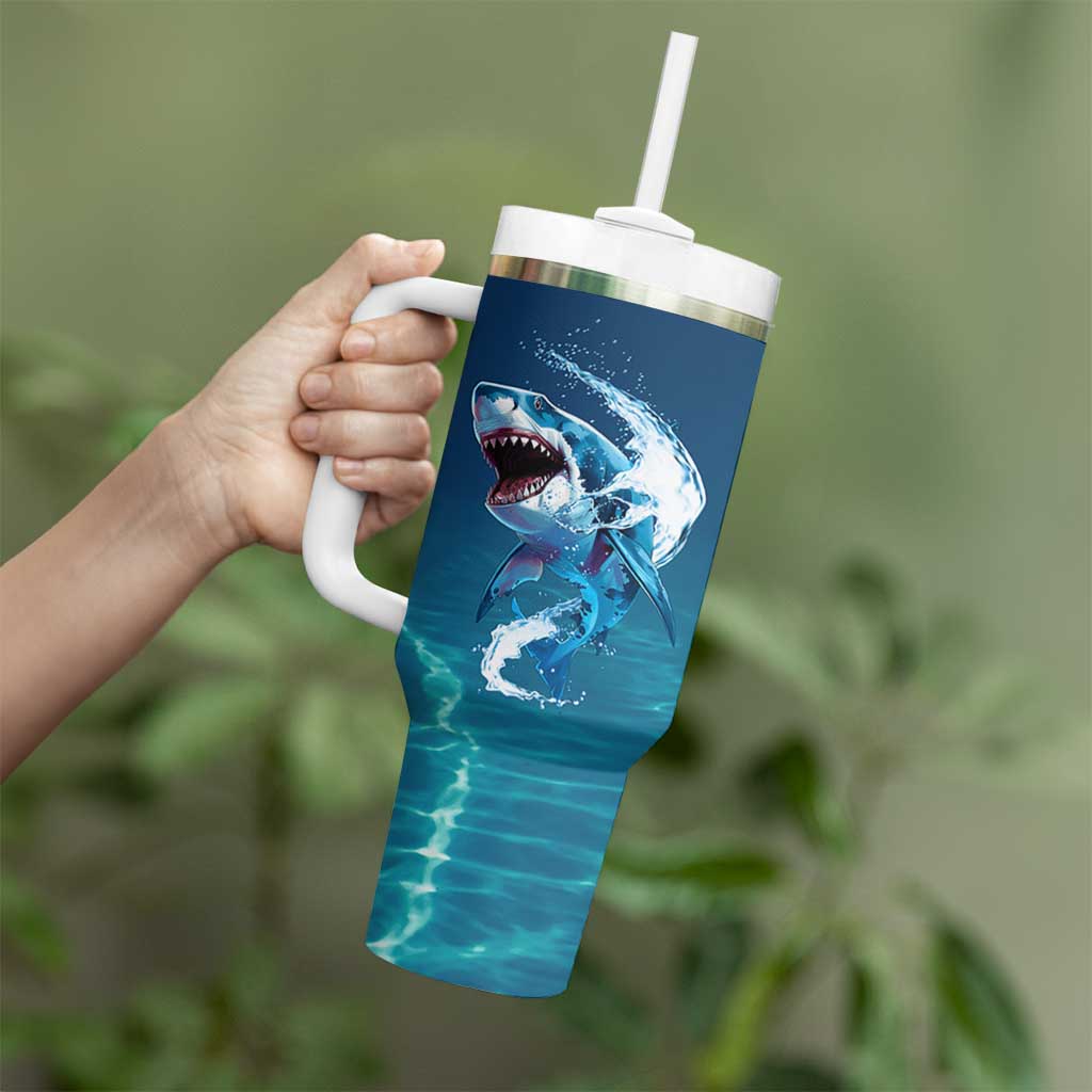Shark Lovers Tumbler With Handle Everything Will Kill You So Choose Something Fun