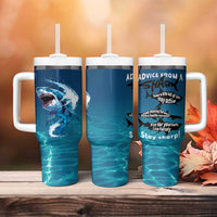 Shark Lovers Tumbler With Handle Everything Will Kill You So Choose Something Fun