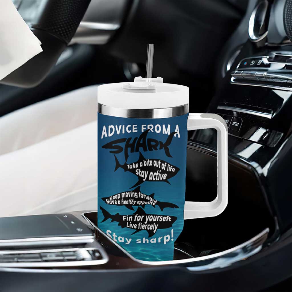 Shark Lovers Tumbler With Handle Everything Will Kill You So Choose Something Fun