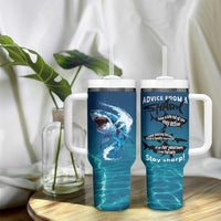 Shark Lovers Tumbler With Handle Everything Will Kill You So Choose Something Fun