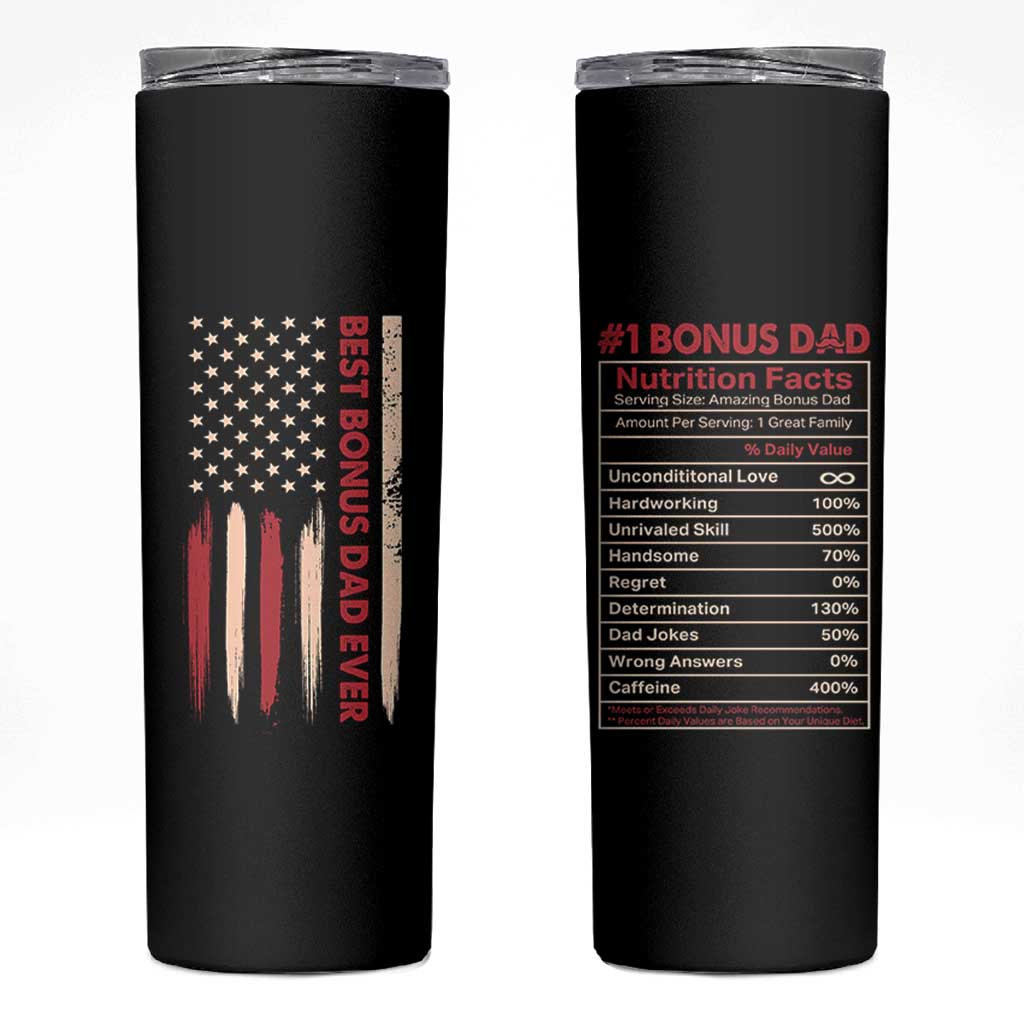 Bonus Dad Gifts Skinny Tumbler Stepdad American Flag Fathers Day - Wonder Print Shop