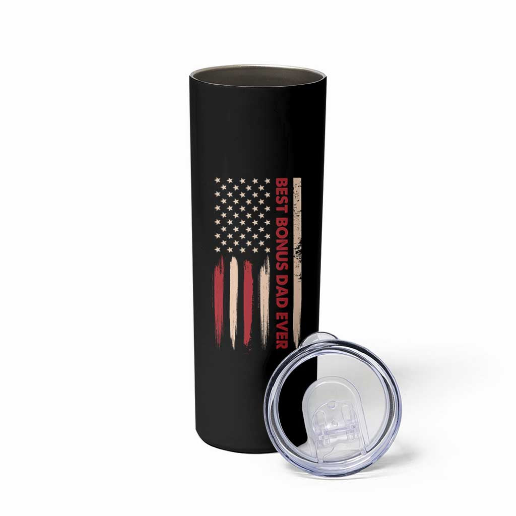 Bonus Dad Gifts Skinny Tumbler Stepdad American Flag Fathers Day - Wonder Print Shop