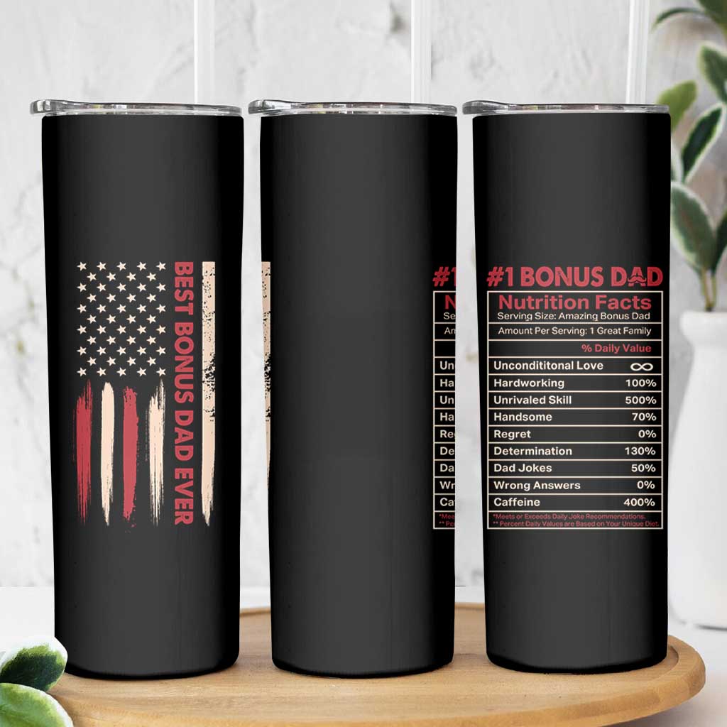 Bonus Dad Gifts Skinny Tumbler Stepdad American Flag Fathers Day - Wonder Print Shop