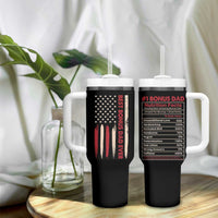 Bonus Dad Gifts Tumbler With Handle Stepdad American Flag Fathers Day - Wonder Print Shop