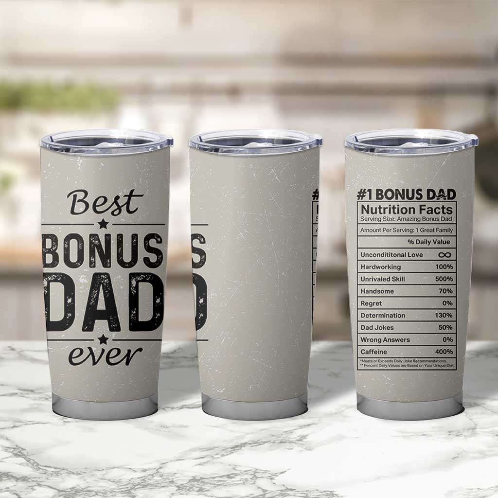 Best Bonus Dad Ever Tumbler Cup Stepdad Fathers Day Gifts From Stepdaughter Stepson - Wonder Print Shop