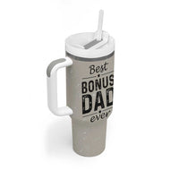 Best Bonus Dad Ever Tumbler With Handle Stepdad Fathers Day Gifts From Stepdaughter Stepson - Wonder Print Shop