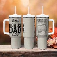 Best Bonus Dad Ever Tumbler With Handle Stepdad Fathers Day Gifts From Stepdaughter Stepson - Wonder Print Shop