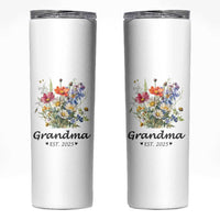 Promoted to Grandma Skinny Tumbler Granny Est.2025 Pregnancy Announcement Gifts for New Grandparents - Wonder Print Shop