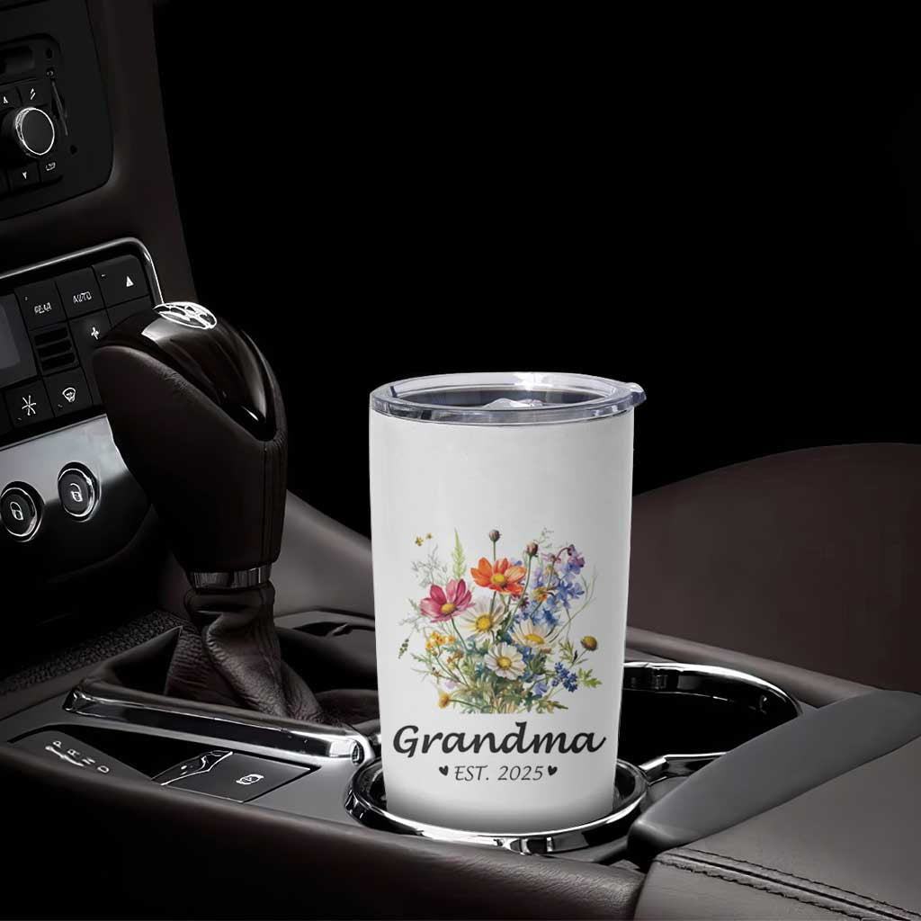 Promoted to Grandma Tumbler Cup Granny Est.2025 Pregnancy Announcement Gifts for New Grandparents - Wonder Print Shop