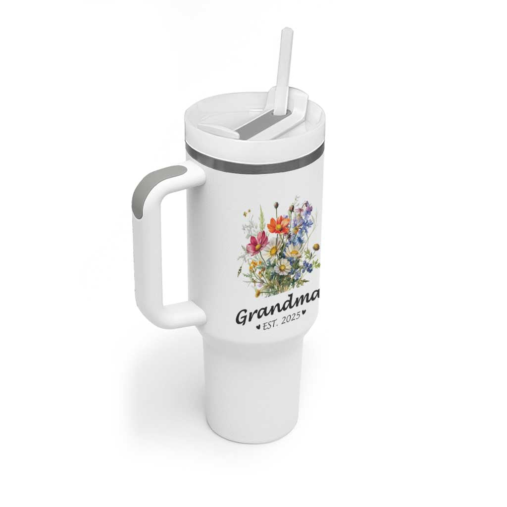 Promoted to Grandma Tumbler With Handle Granny Est.2025 Pregnancy Announcement Gifts for New Grandparents - Wonder Print Shop
