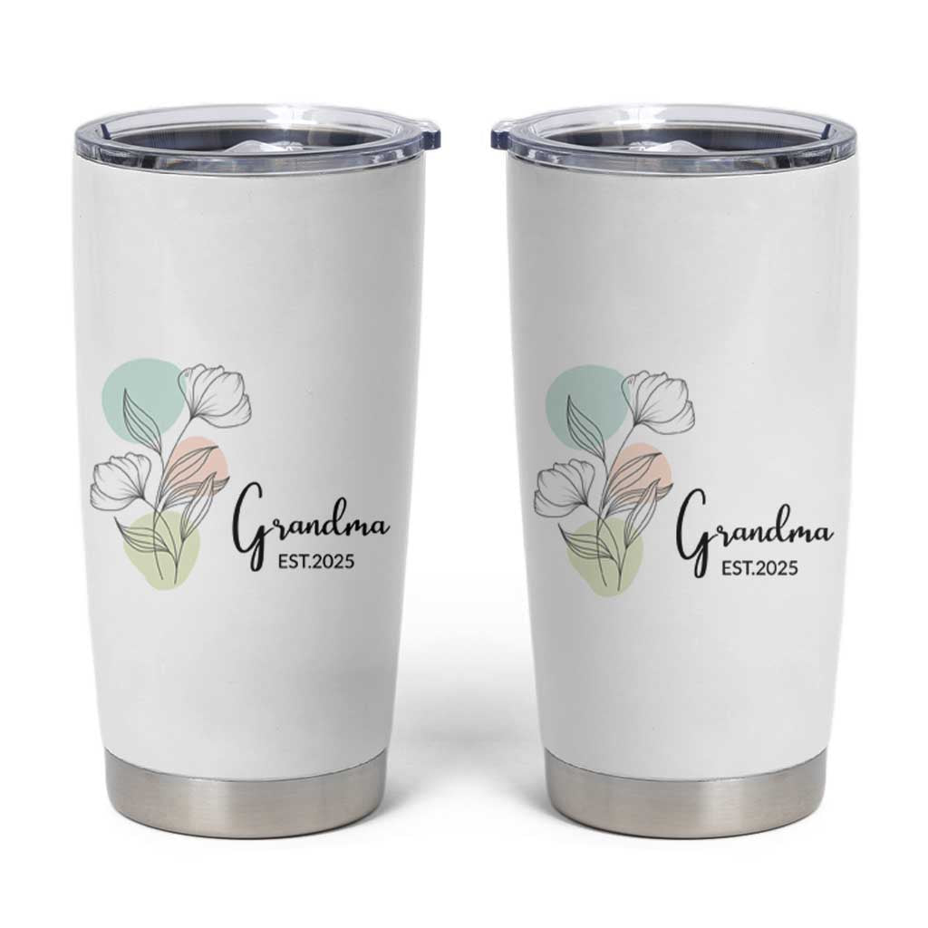 Promoted to Grandma Tumbler Cup Est 2025 New Grandmother Gift