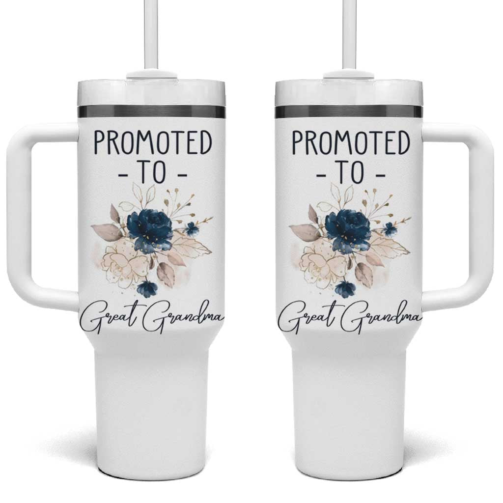 Promoted to Grandma Tumbler With Handle First Time Grandmother New Nana Gift