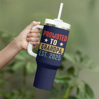 New Granddad Tumbler With Handle Promoted To Grandpa Est.2025 Vintage - Wonder Print Shop