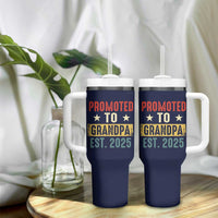 New Granddad Tumbler With Handle Promoted To Grandpa Est.2025 Vintage - Wonder Print Shop