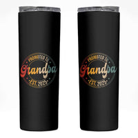 Promoted To Grandpa Skinny Tumbler Est.2025 Vintage Baby Announcement Gifts For Grandparents - Wonder Print Shop