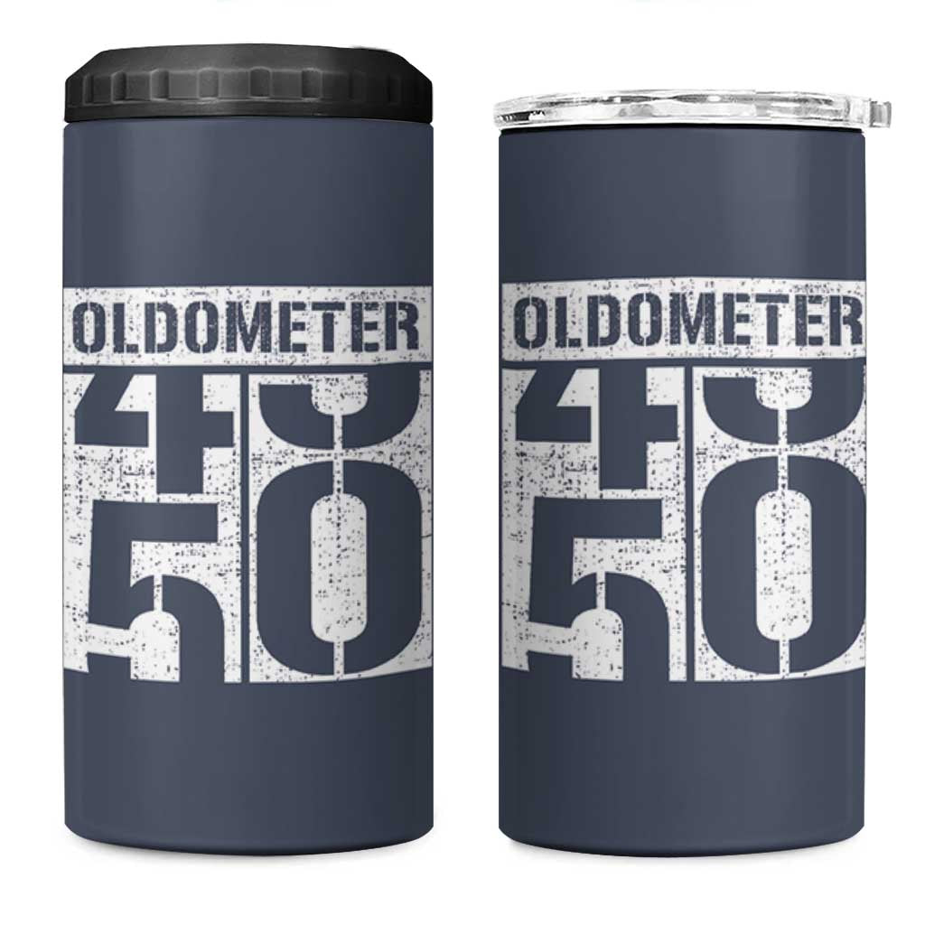 Funny 50th Birthday 4 in 1 Can Cooler Tumbler Oldometer Odometer 1976 50 Year Old Birthday Old Joke