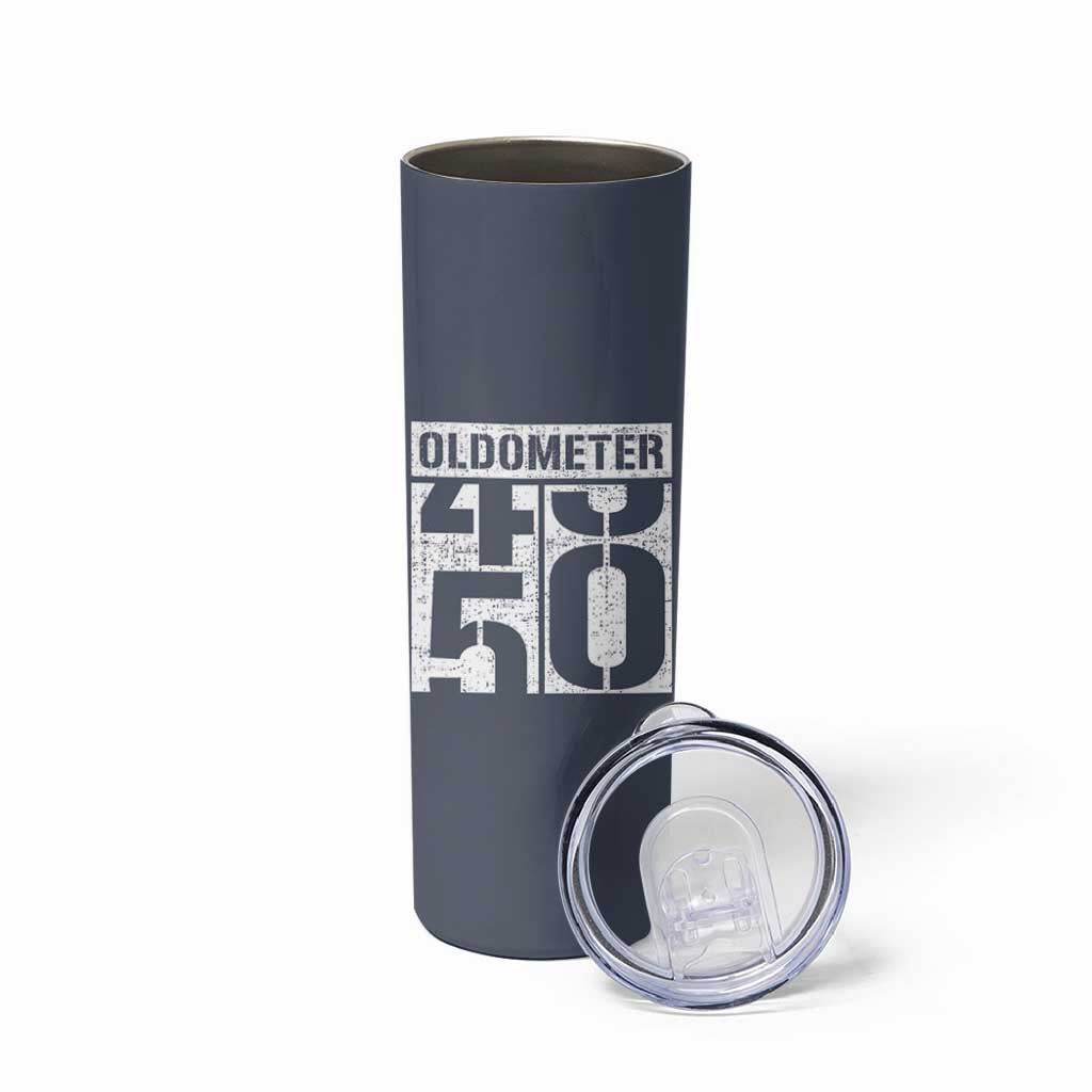 Funny 50th Birthday Skinny Tumbler Oldometer Odometer 1976 50 Year Old Birthday Old Joke